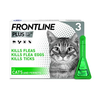 Image of Frontline PLUS Spot On Cat Flea Treatment, 3 pipettes