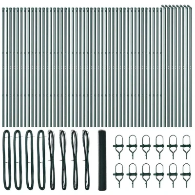 Image of vidaXL Hexagon Fence Green 1,2x100 m Steel