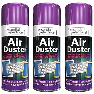 Image of HZ Enterprises Compressed Air Duster Spray Can Cleans &amp; Protects Laptops Keyboards 400ml (3)