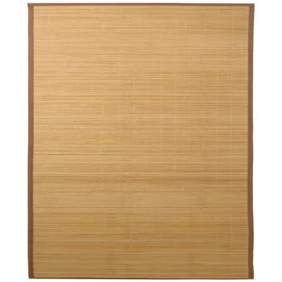 Image of vidaXL Natural Rug Bamboo Brown 160x230cm Modern Aesthetic Includes Non Slip PVC Backing + Polypropylene Borders