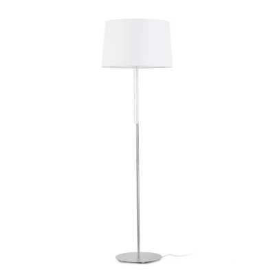 Image of Volta 1 Light Floor Lamp White, Nickel, E27