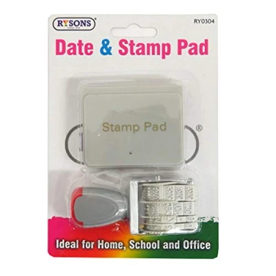 Image of Rysons Adjustable Date Stamp and Ink Pad, Includes Day Month Year