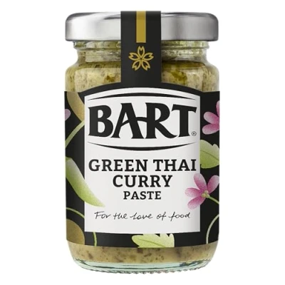 Image of BART Green Thai Curry Paste Jar Ideal for Chicken, Prawns or Vegetables Hot &amp; Spicy Heat Gluten Free (6x90g Bulk Buy Set)
