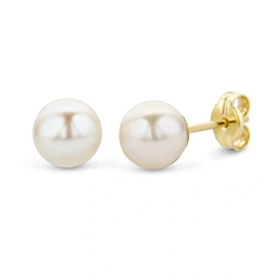 Image of Miore Earrings Women studs Freshwater Pearls Yellow Gold 14 Kt / 585