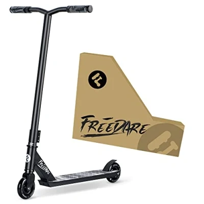 Image of FREEDARE Pro Stunt Scooter Complete Trick for Kids 8 Years and Up, Teens, Adults, Boys Girls Freestyle Street Intermediate Beginner Skate Park (Black)