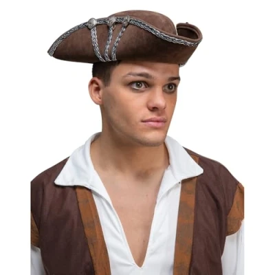 Image of Wicked Costumes Deluxe Brown Pirate Hat Fancy Dress Accessory