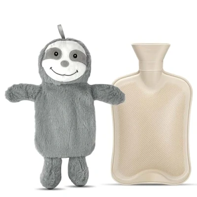 Image of Crystals 1L or 2L Happy Sloth Hot Water Bottle Natural Rubber for Longer Heat Bag Pain Relief on Aches Injuries, Hand Feet Warmer, Neck and Shoulder (Small 1L)