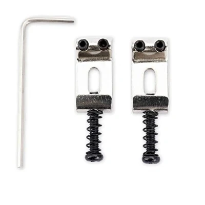 Image of Musiclily Pro 10.5mm Vintage Steel Saddles for Strat Style Electric Guitar Wilkinson M Series Bridge, Nickel (Set of 2)