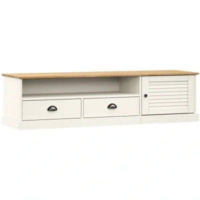 Image of vidaXL TV Cabinet VIGO White 156x40x40 cm Solid Wood Pine