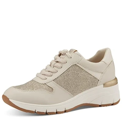 Image of Tamaris 1 23742 20 Women&#039;s Trainers Low, Ivory Comb, 4.5 UK