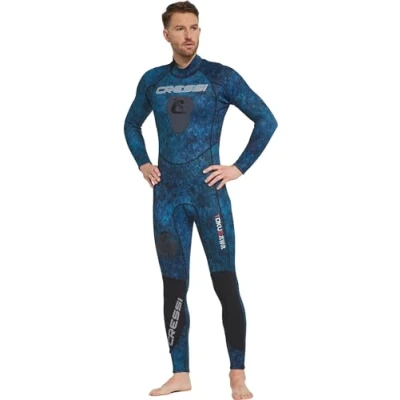 Image of Cressi Men&#039;s Tokugawa Man Monopiece 3mm One Piece Wetsuit Neoprene, Camouflage Blue, S