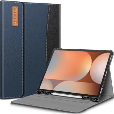 Image of Fintie Case for Samsung Galaxy Tab S10 Plus 2024/ S9 Plus/ FE 5G 12.4 Inch 2023 with Built in S Pen Holder, Multiple Angle Portfolio Business Cover Pocket Auto Sleep/Wake, Navy