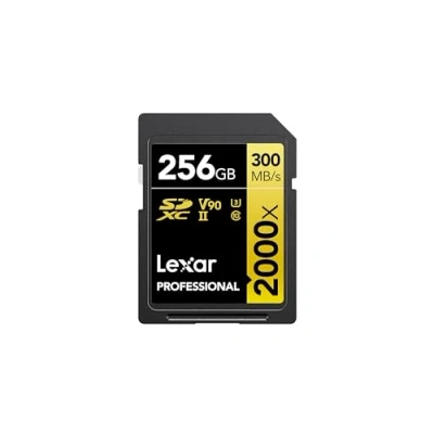 Image of Lexar Professional 2000x SD Card 256GB, SDXC UHS II Memory Card, Up to 300MB/s Read, 260MB/s Write, Class 10, U3, V90 for DSLR, Full HD Cinema Quality 8K Video Cameras (LSD2000256G BNNNG)