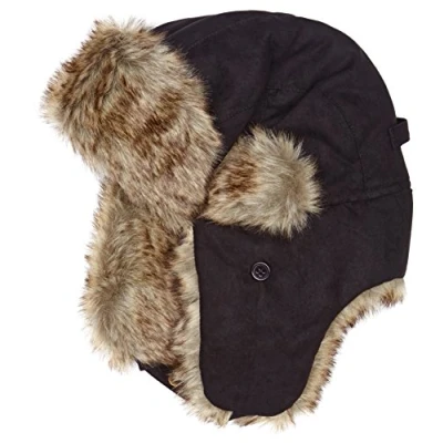 Image of Fladen Faux Fur Trapper Hat Black, Medium