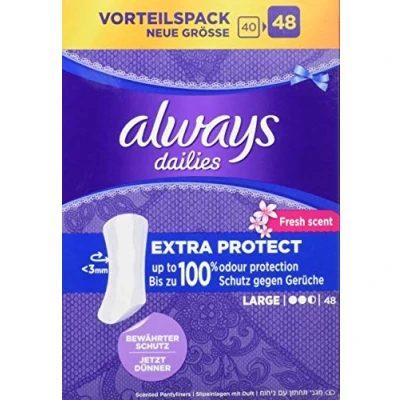 Image of Always Extra Protect Large Fresh Panty Liners Pack of 1 (1 Packs 48)