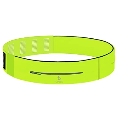 Image of FlipBelt Adjustable Zipper Running Belt for Phone and Small Accessories, Exercise Waist Pouch Women Men, Neon Yellow