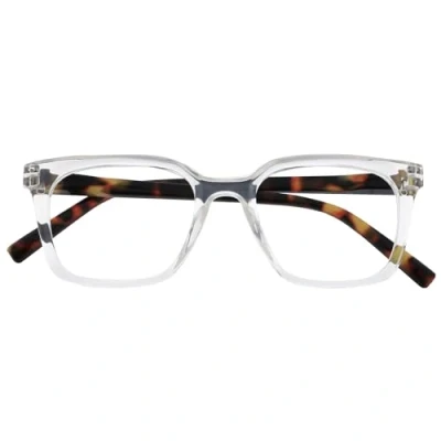Image of OPULIZE KOI Reading Glasses Large Rectangular Frame Clear Mens Womens Spring Hinges R50 C +3.00