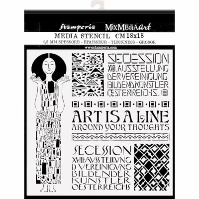 Image of Stamperia International Thick Stencil Klimt Art Nouveau, Various, 18x18 cm