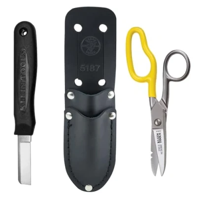 Image of Klein Tools 46039 Cable Splicer&#039;s Kit with Splicer Electricians Knife and Free Fall Snip,Black
