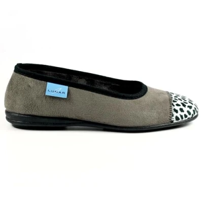 Image of Lunar Jessie Leopard Pump Slipper 6 UK Grey