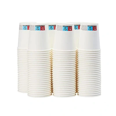 Image of Amazon Basics Hot Drinks Polyethylene Paper Cups, 207 ml, Pack of 150, White