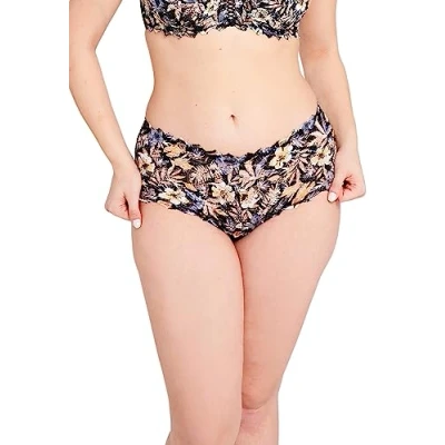 Image of Sans Complexe Women&#039;s Arum Mosaic Briefs, Imprime Floral Fond Noir, 40 42