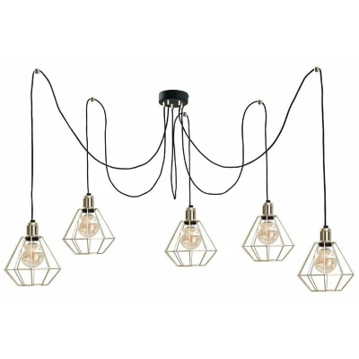 Image of Como Cluster Pendant Ceiling Light Gold, 5x E27