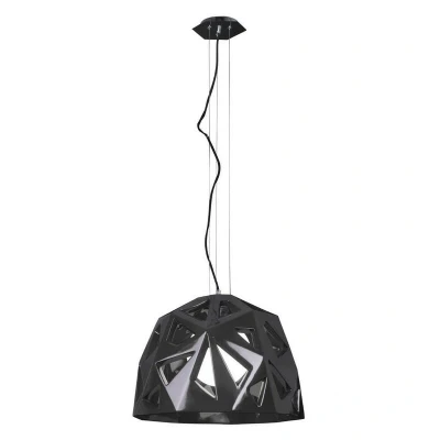 Image of Facette Dome Ceiling Pendant E27, Gloss Black, Polished Chrome