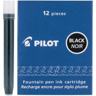 Image of Pilot Namiki IC100 Fountain Pen Ink Cartridge, Black, 12 Cartridges per Pack (69100)