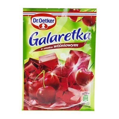 Image of Dr. Oetker cherry flavored jelly 77g Galaretka Wisniowa