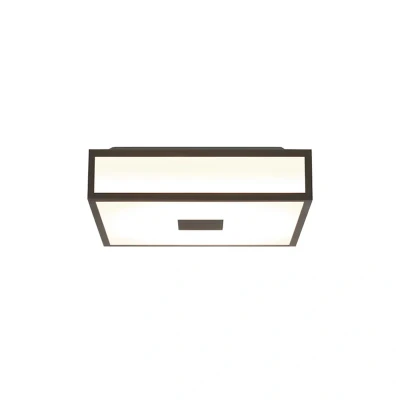 Image of Mashiko LED 30cm Square Bathroom Flush Ceiling Light Bronze IP44