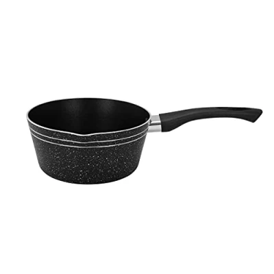 Image of Royalford Milk Pan 16 CM Multipurpose Saucepan Non Stick Coating Soup Pot Pan, Easy to Clean, Induction Sauce with Pour Spout, Black (16 CM)