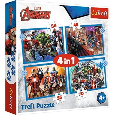 Image of Trefl Marvel Avengers 4 in 1 Puzzle Set 35, 48, 54 &amp; 70 Pieces Puzzles For Children Ages 4+