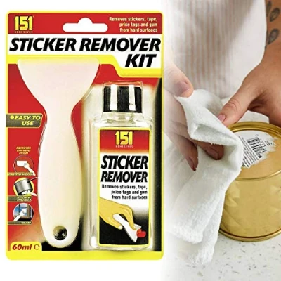 Image of Max Solutions Sticker Remover Kit with Scraper Removes Stickers Tape Gum Sticky Stuff