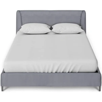 Image of Comfy King Fitted Sheet, Wrinkle Free Plain Bedding Percale Bedsheet, Polycotton Size Sheets, Silver