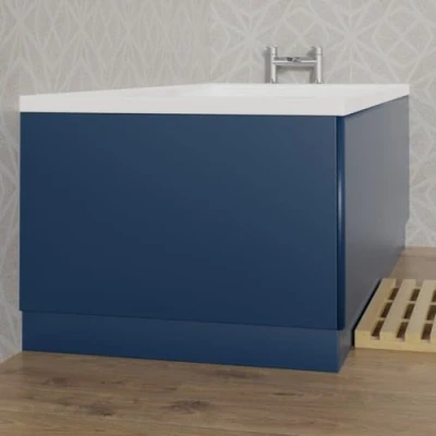 Image of Aquariss 800mm Bath End Panel 18mm MDF Painting Matte Blue Adjustable Height for Bathroom Soaking Tub