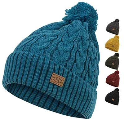 Image of BEIRA LINED BOBBLE HAT (Ocean Blue)