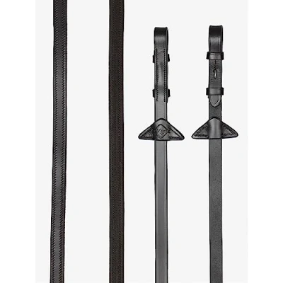 Image of LeMieux Rubber Half lined Reins Brown/Silver Full