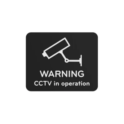 Image of Warning CCTV in Operation Sign Notice for Indoor or Outdoor Use, Waterproof, with Adhesive Back. Choice of colours. Clear, Easy to Read Text. Display Notice. (Black and White)