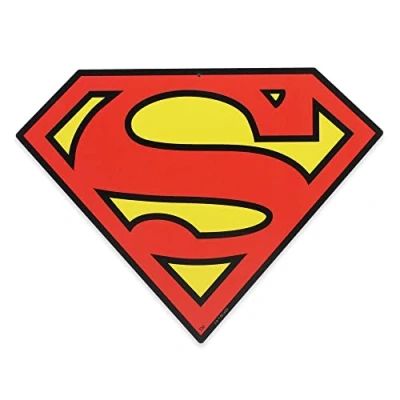 Image of Open Road Brands DC Comics Superman Logo Metal Sign Fun Wall Art for Man Cave, Bedroom or Movie Room