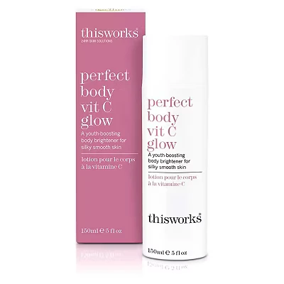 Image of This Works Perfect Body Vit C Glow, 150ml Antioxidant Enriched Lotion with Vitamin and Hyaluronic Acid Smoothing Brightening Serum for Youthful Looking Skin