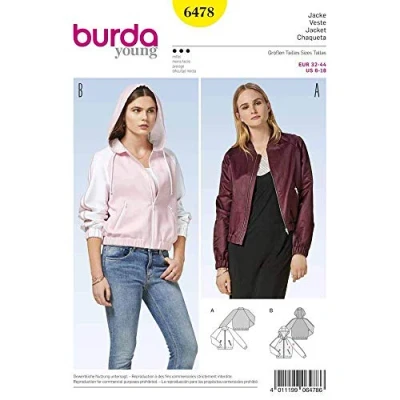 Image of Burda Pattern 6478 Jacket, White, Paper, 19 x 14 0.5 cm