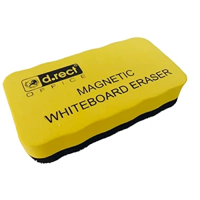 Image of D.RECT 800140 Whiteboard Sponge, EVA Magnetic Board Cleaner, Eraser, Wiper with Strong Magnets for Dry Cleaning of Your White