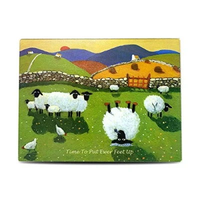 Image of Time to Put Ewer Feet Up Glass Table Top Protector by Thomas Joseph Sheep Gift