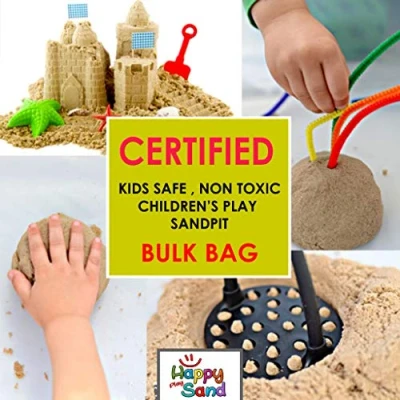Image of Children&#039;s Play Sand Natural Washed &amp; Graded Pit Bulk Bag Certified, Tested to BS EN 1177 Standard (25KG)