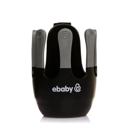 Image of ebaby Universal Stroller Cup Holder Stroller, Pushchair Holders Adjustable Bottle Organizer for Bikes, Trolleys,Walkers and Wheelchairs (Black)