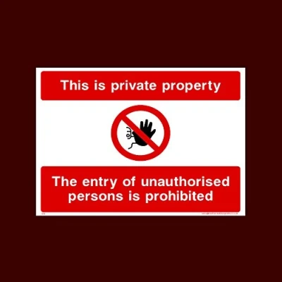 Image of This is private property Sticker/Self Adhesive Sign (S56) CCTV, Security, Warning, Alarmed, Surveillance, Camera, Dogs, Premises