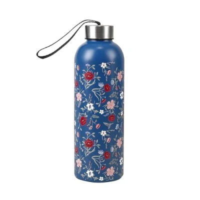 Image of Eco Chic Reusable Thermal Bottle Stainless Steel Leakproof Insulated Water (Floral Navy)