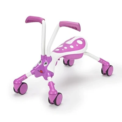 Image of Scramblebug Bubblegum 4 Wheel Balance Bike Trike for 1 3 Year Old Toddlers, Fold and Go, Push Ride On That Develops Your Toddler’s Motor Skills, 360 Wheels No Surface Scratches