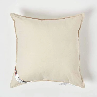 Image of HOMESCAPES Organic Cotton Cushion Pad 40 x cm (16 16) Inner Insert with Super Microfibre Hypoallergenic Synthetic Filling Machine Washable